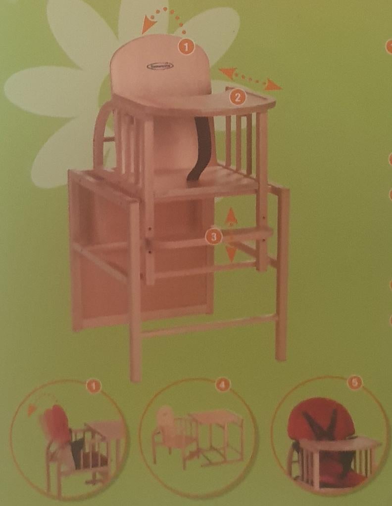 Chaise haute Happy Baby II en bois, Enlèvement