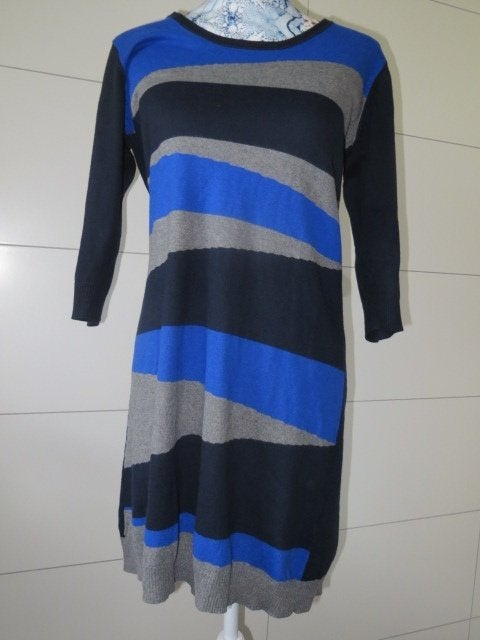 Jurk / kleed - Medium - dames - Sora by JBC - blauw, grijs.., Maat 38/40 (M), Overige kleuren, Ophalen of Verzenden, Zo goed als nieuw