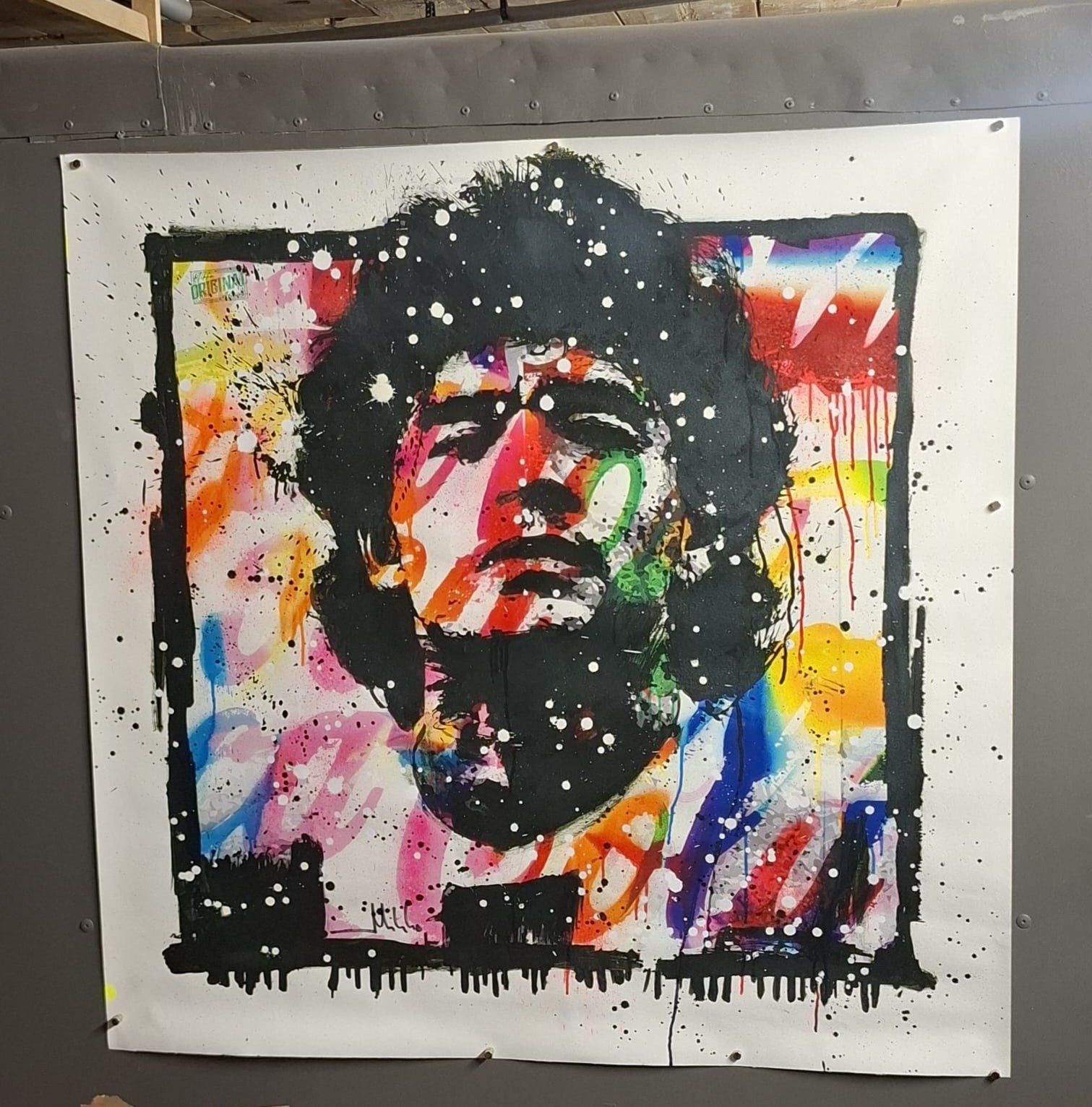 Mikko (Espagne) - Pop art - Maradonna sur motif Coca-Cola CO, Enlèvement ou Envoi