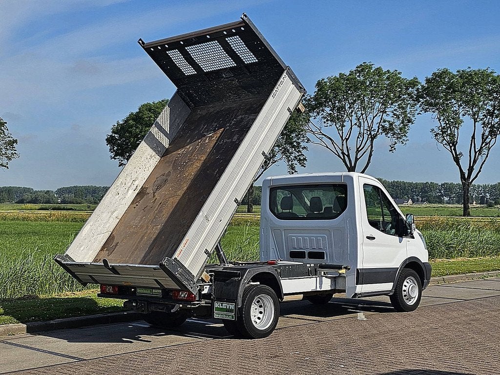 Ford Transit 350 2.0 TDCI Kipper Kist 3-Zijdige Kipper, Auto's, Voorwielaandrijving, Stof, Zwart, 4 cilinders