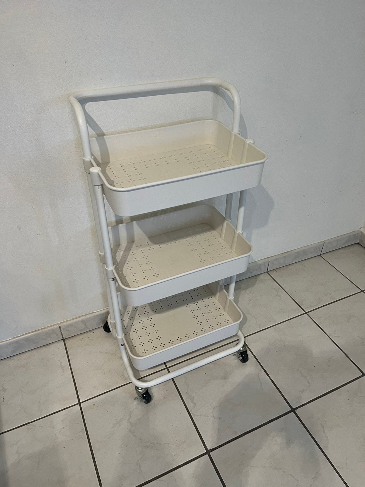Chariot de cuisine en métal blanc, Enlèvement, Comme neuf, Métal