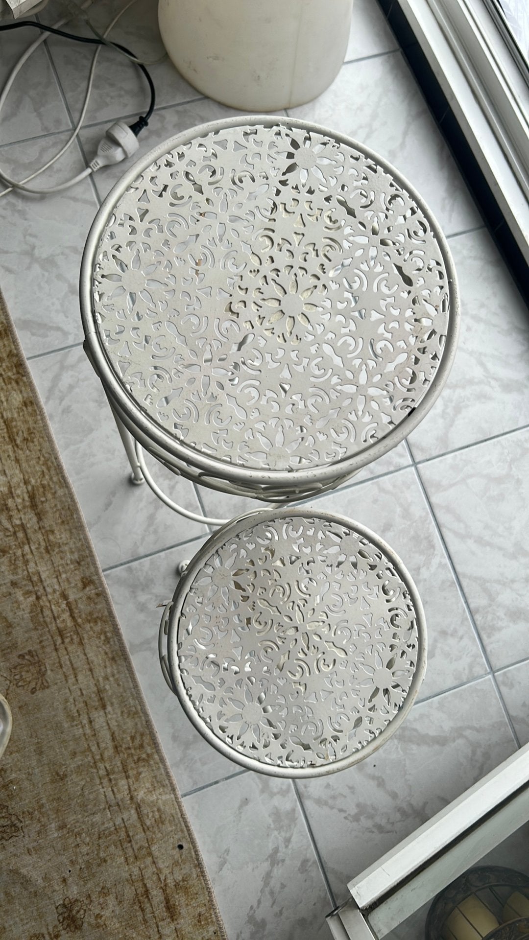 Plant/bijzettafeltjes Franse vintage stijl, Ophalen, Zo goed als nieuw