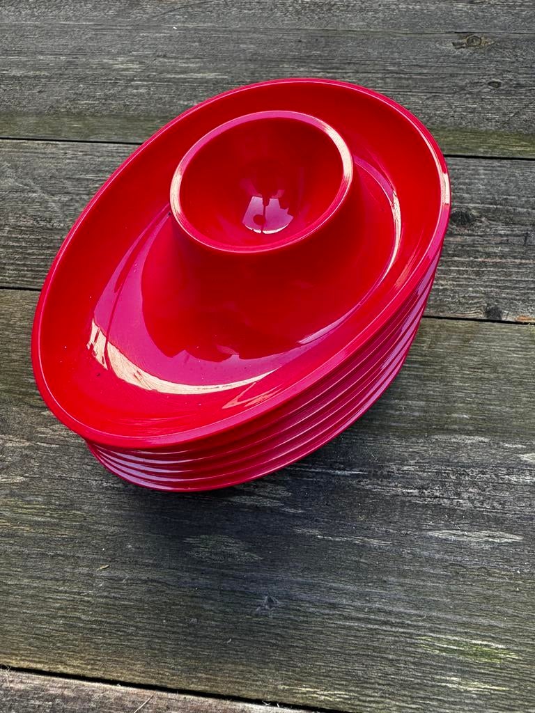 6 vintage eierdopjes jaren 70 merk Koziol als nieuw, Ophalen of Verzenden, Zo goed als nieuw