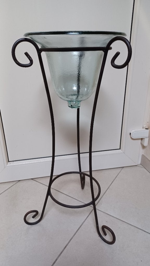 Plantenstaander met glazen stolp, Huis en Inrichting, Woonaccessoires | Zuilen en Pilaren, Ophalen