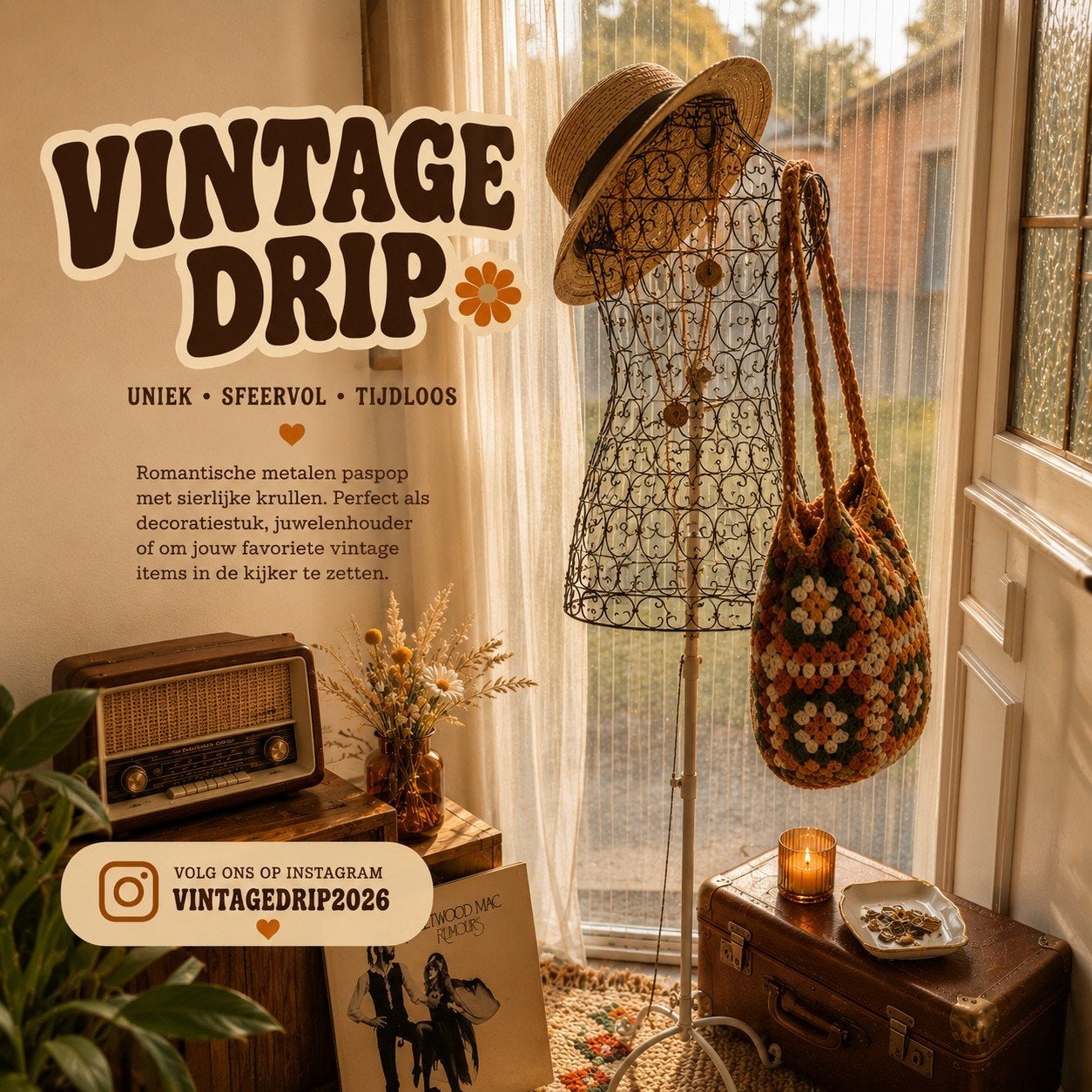 Uniek vintage decoratiestuk met veel charme, Enlèvement ou Envoi