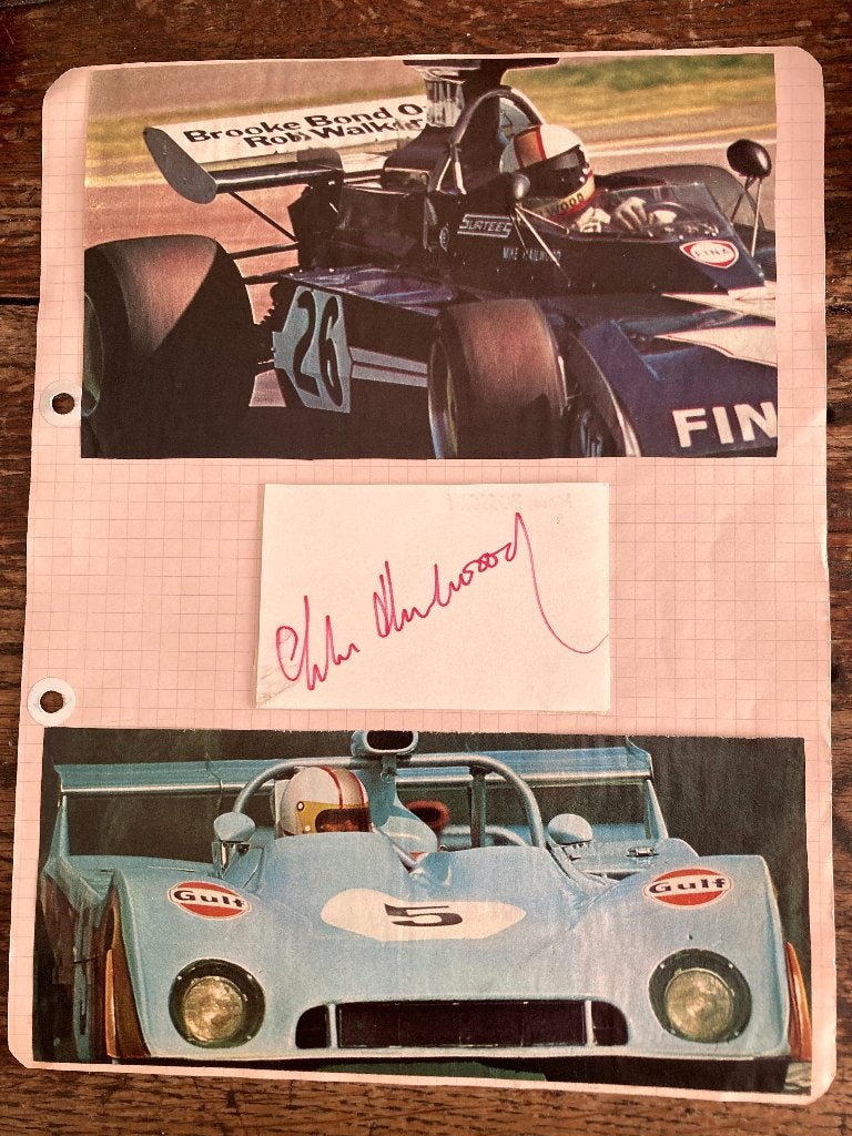 Handtekening Grand Prix formule 1 rijder MIKE HAILWOOD (+'81, Verzamelen, Verzenden, Gebruikt, Formule 1