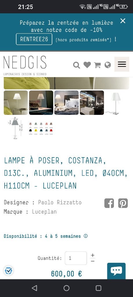 Prachtige Luceplan Costanza tafellamp van Paolo Rizzatto, Ophalen