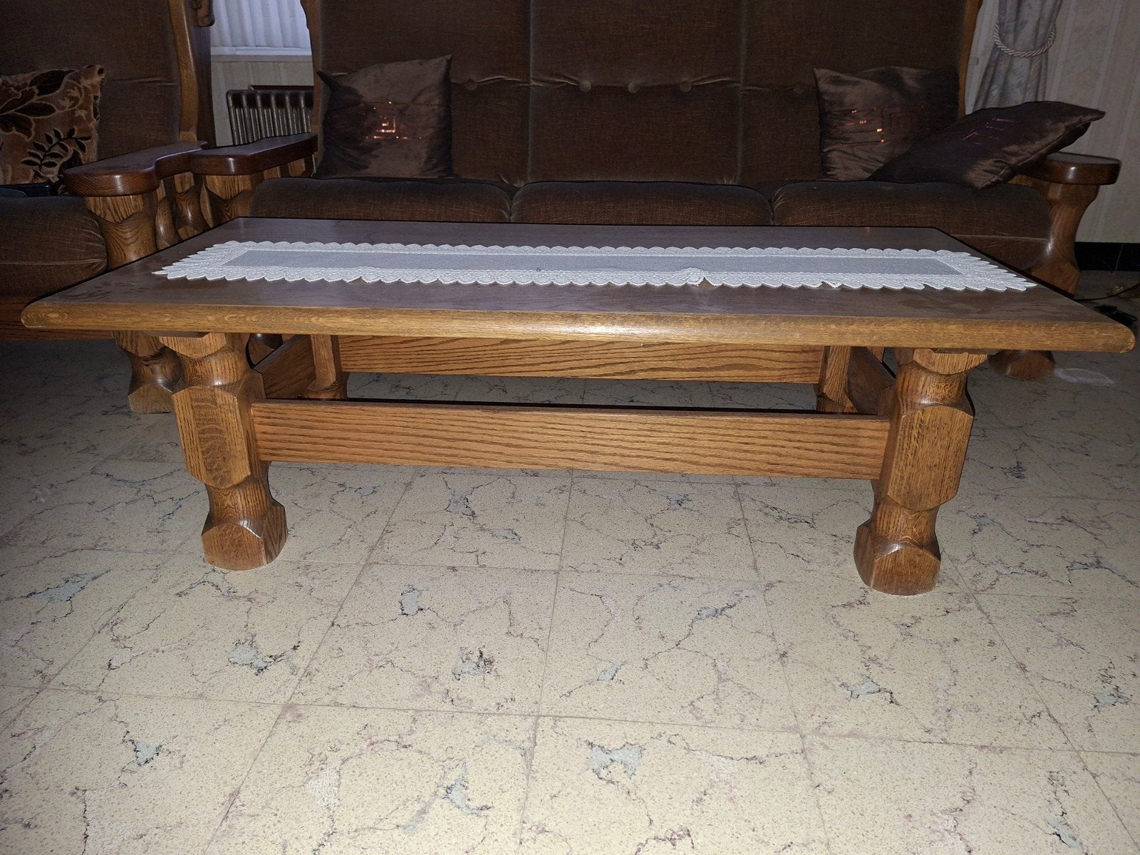 Massief eikenhouten salontafel, Ophalen