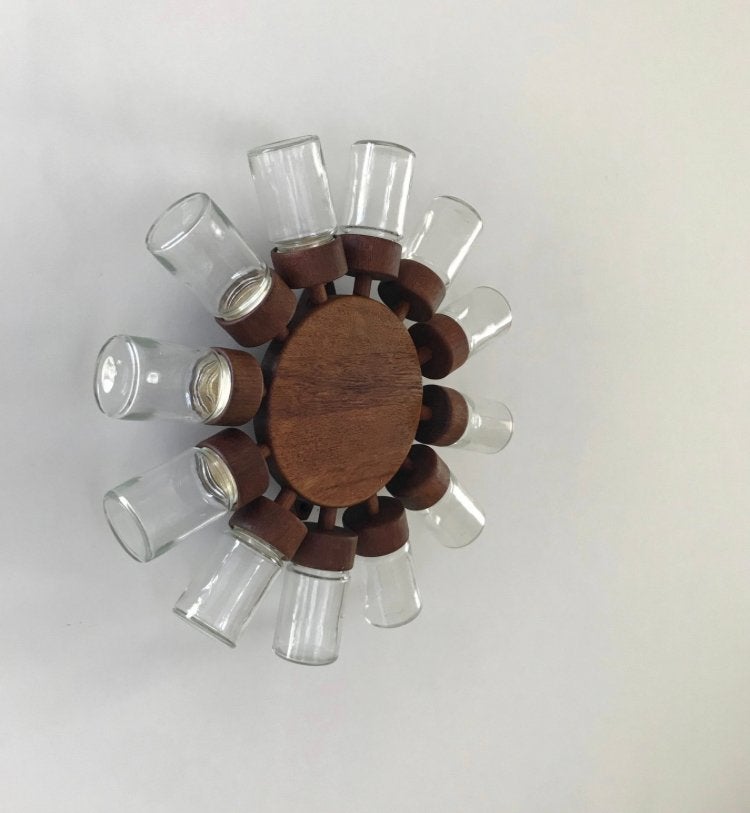 Porte-épices Digsmed Denmark 12 pots verre Design scandinave, Ophalen of Verzenden