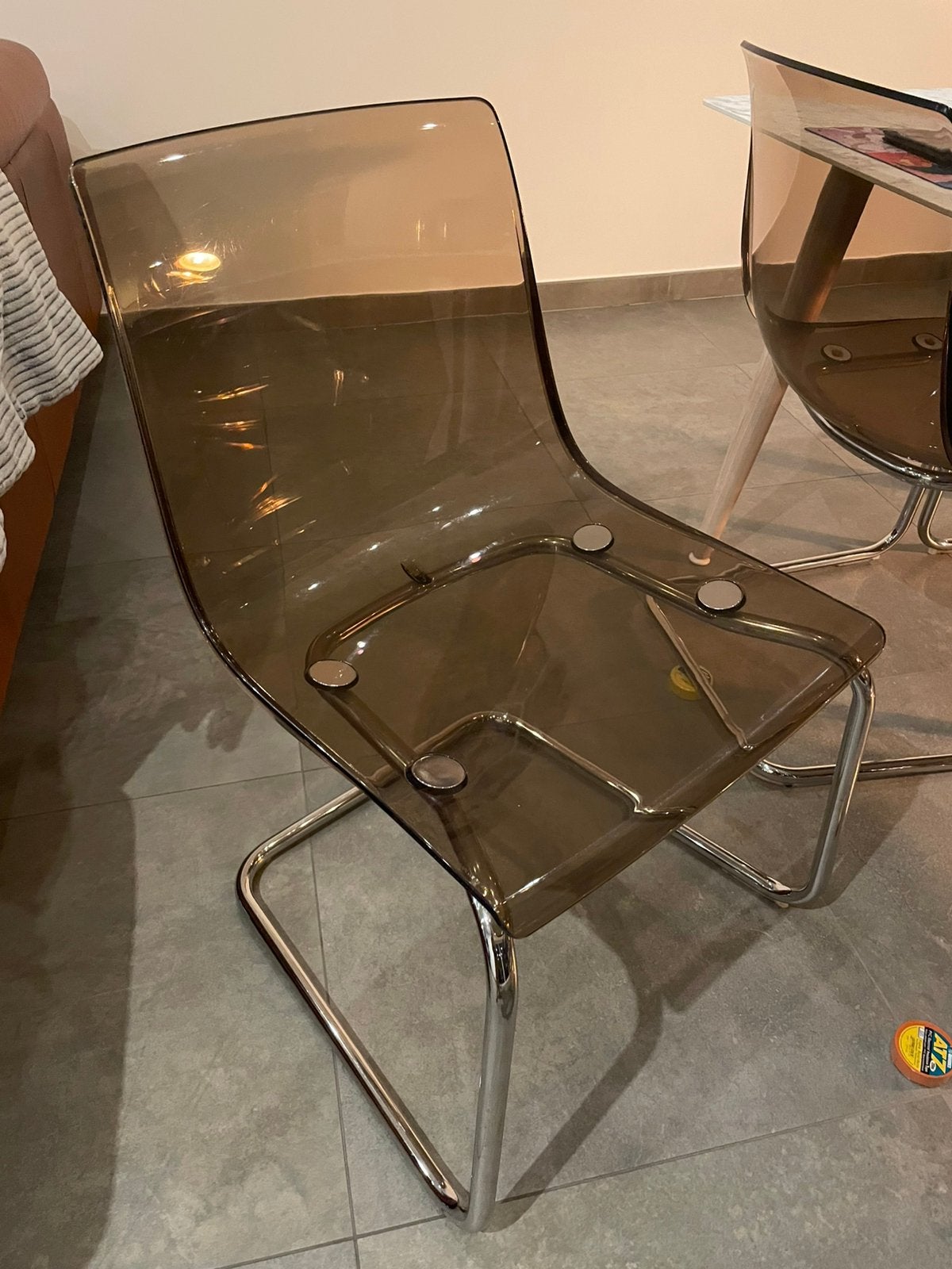4 stuks - Vintage Tobias - bruin - Ikea, Maison & Meubles, Chaises, Enlèvement, Synthétique, Brun, Cinq, Six Chaises ou plus