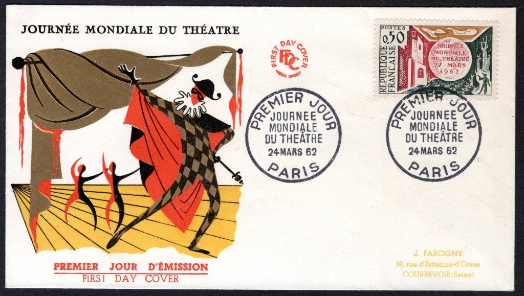 FRANCE Yt. 1028 FDC 1962, Envoi, Affranchi