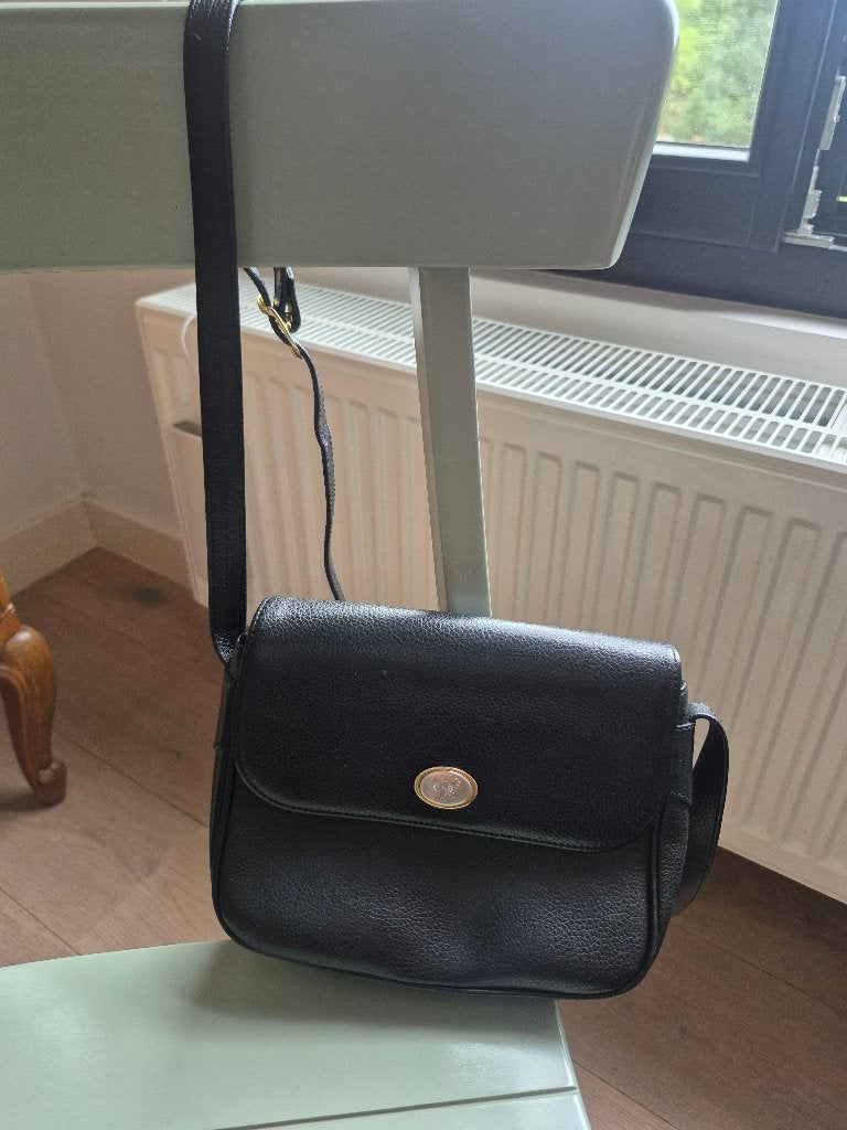 Sac à main vintage en cuir noir, Enlèvement, Noir, Sac à main
