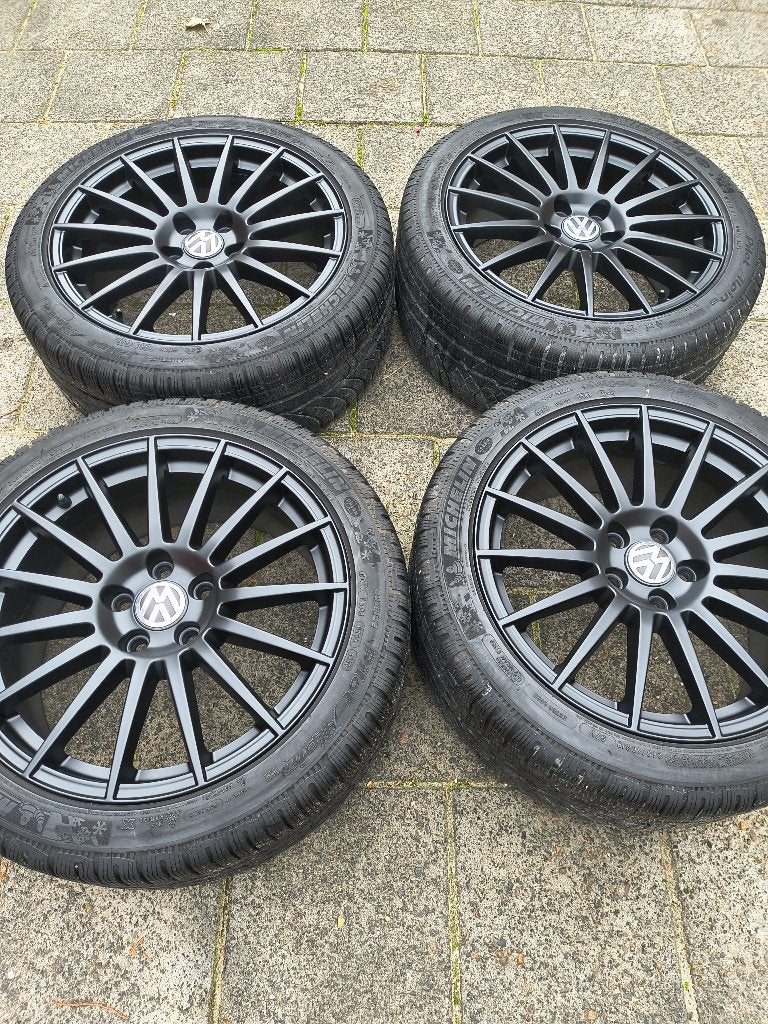 Vw velgen 18 inch winterbanden 5x112 Audi seat skoda, Enlèvement, Utilisé, Audi