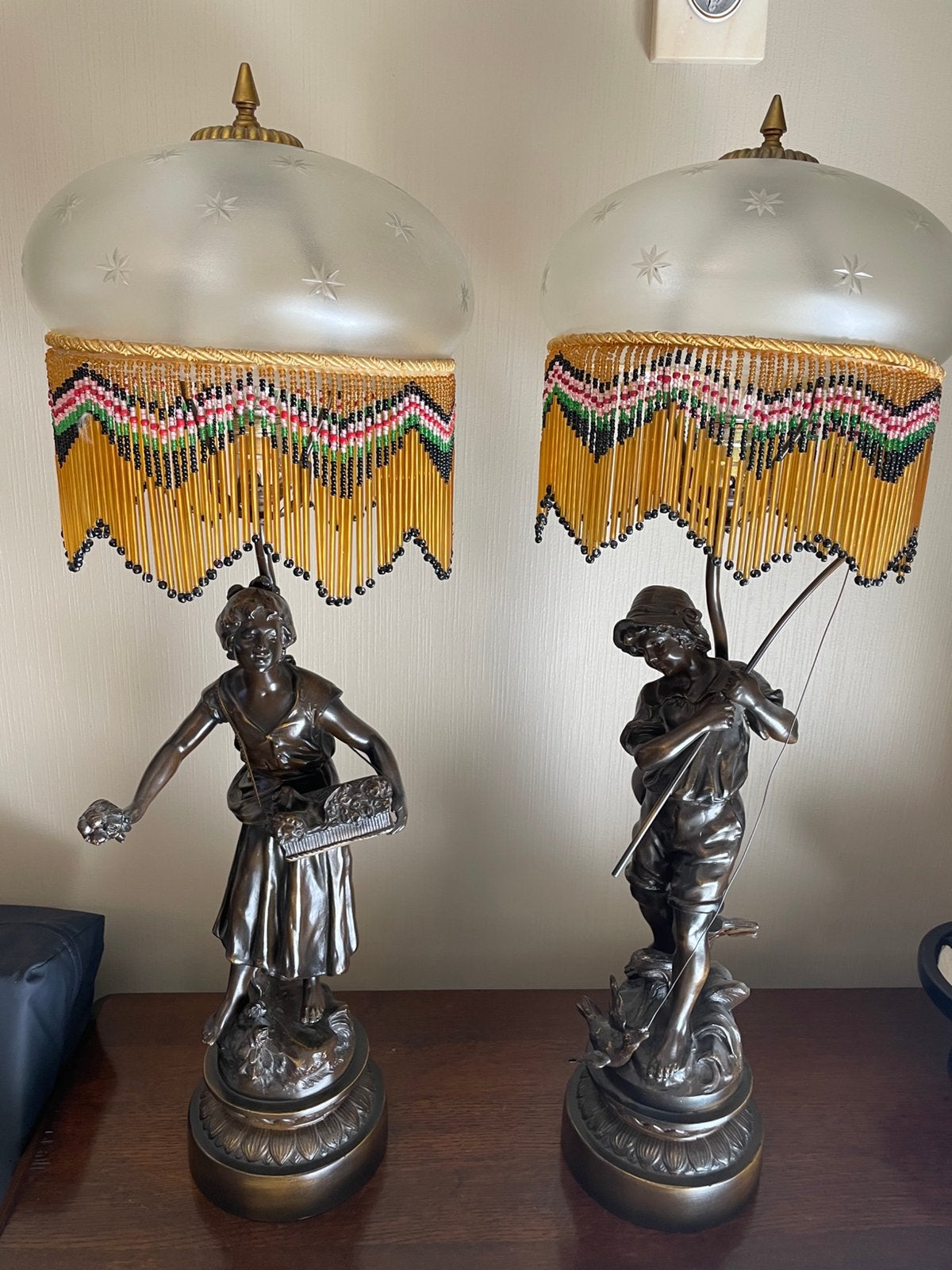 Bronzen tafellampen, Antiek en Kunst, Ophalen