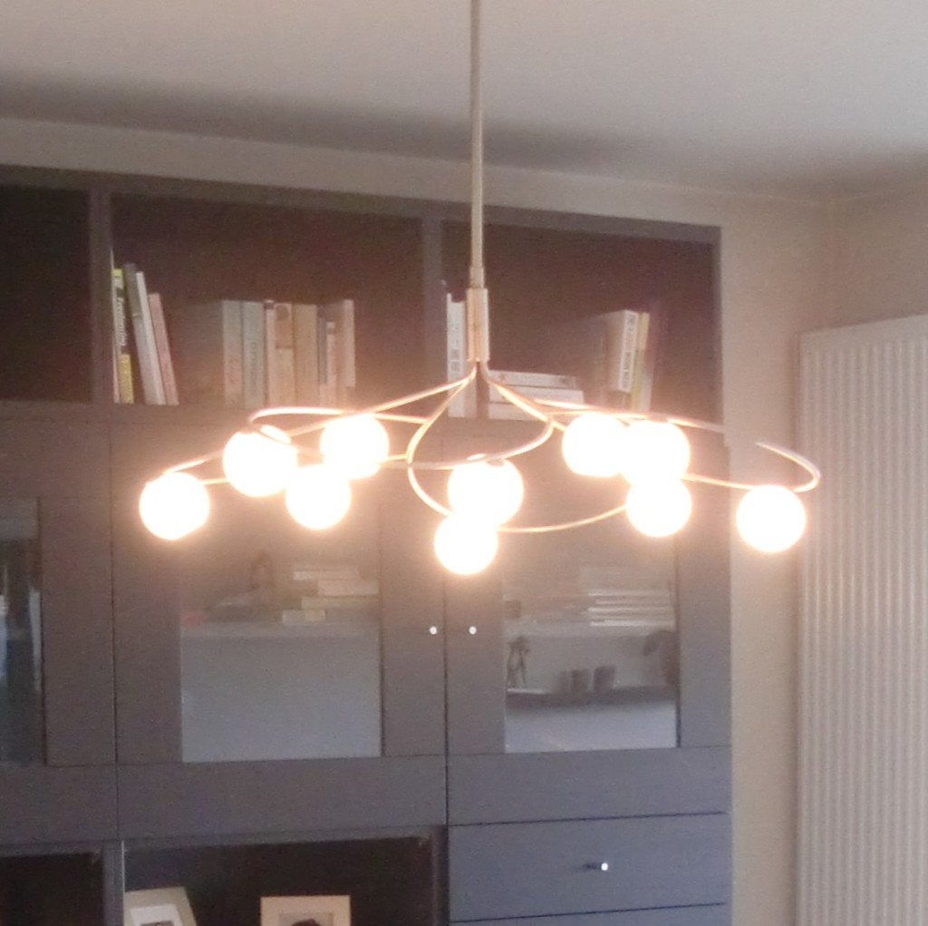 Plafonnier moderne avec 10 points lumineux, Moderne, Verre, Dimmable, Enlèvement