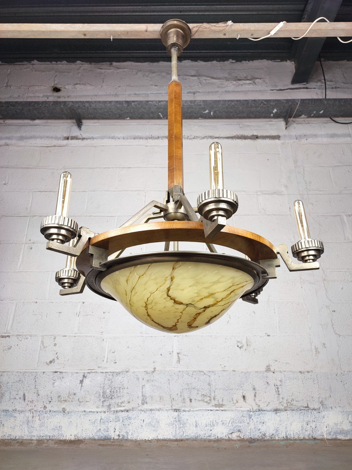 zeer grote art deco luster, Ophalen