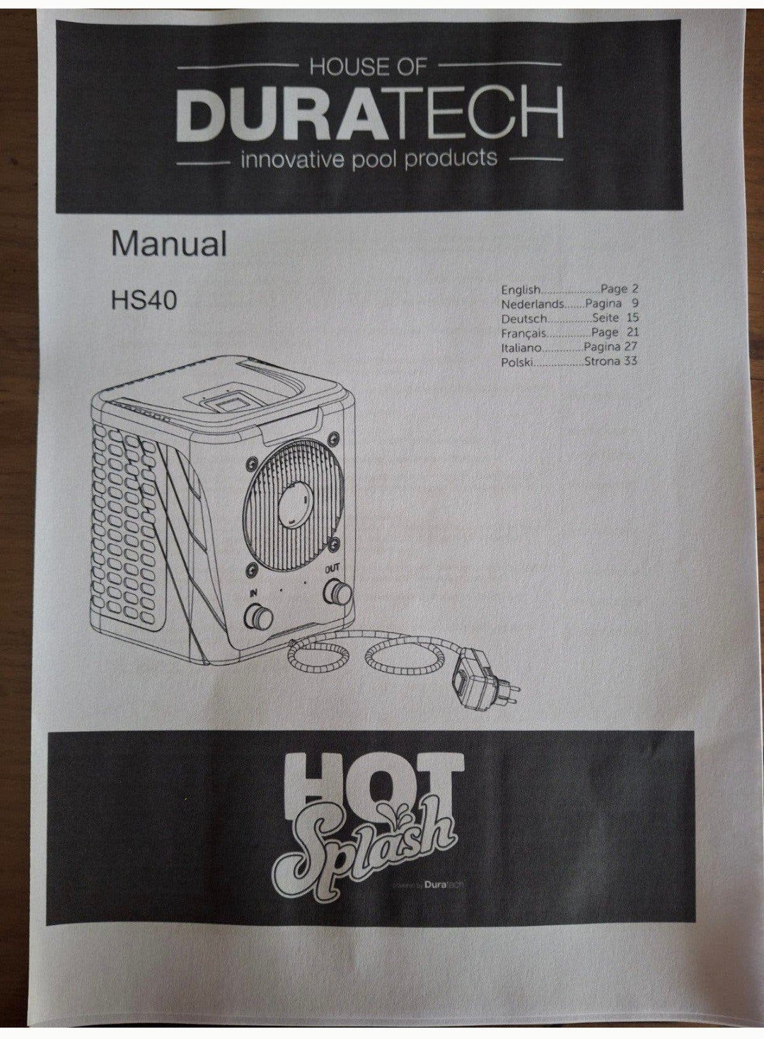 zwembad verwarmer, Ophalen