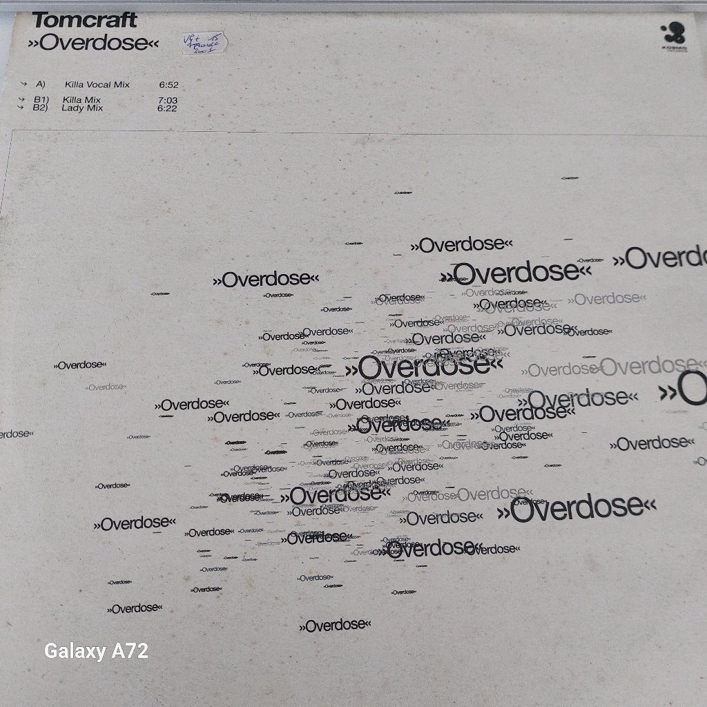 tomcraft overdose 12 inch maxi, Gebruikt, Trance, Ophalen of Verzenden, 12 inch