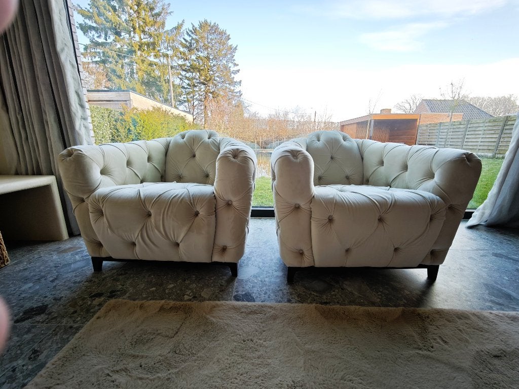 sièges de club presque neufs, Enlèvement, Comme neuf, Tissus, Moderne chesterfield
