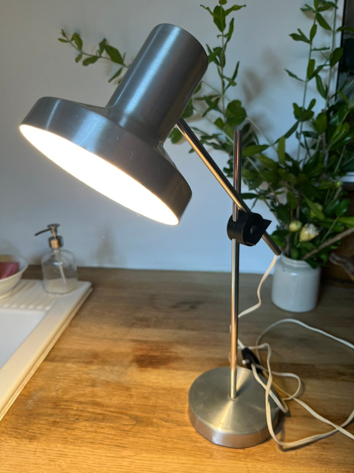 VINTAGE ALU BUREAULAMP FRANS DESIGN MOOIE VORM, Ophalen of Verzenden