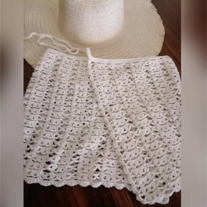 gehaakt wikkel rokje/ strandrokje, Kleding | Dames, Rokken, Verzenden, Wit, Nieuw, Maat 36 (S)