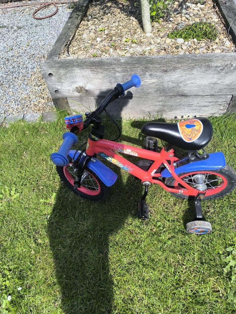 Fiets Spiderman 12inch + steunwieltjes, Ophalen