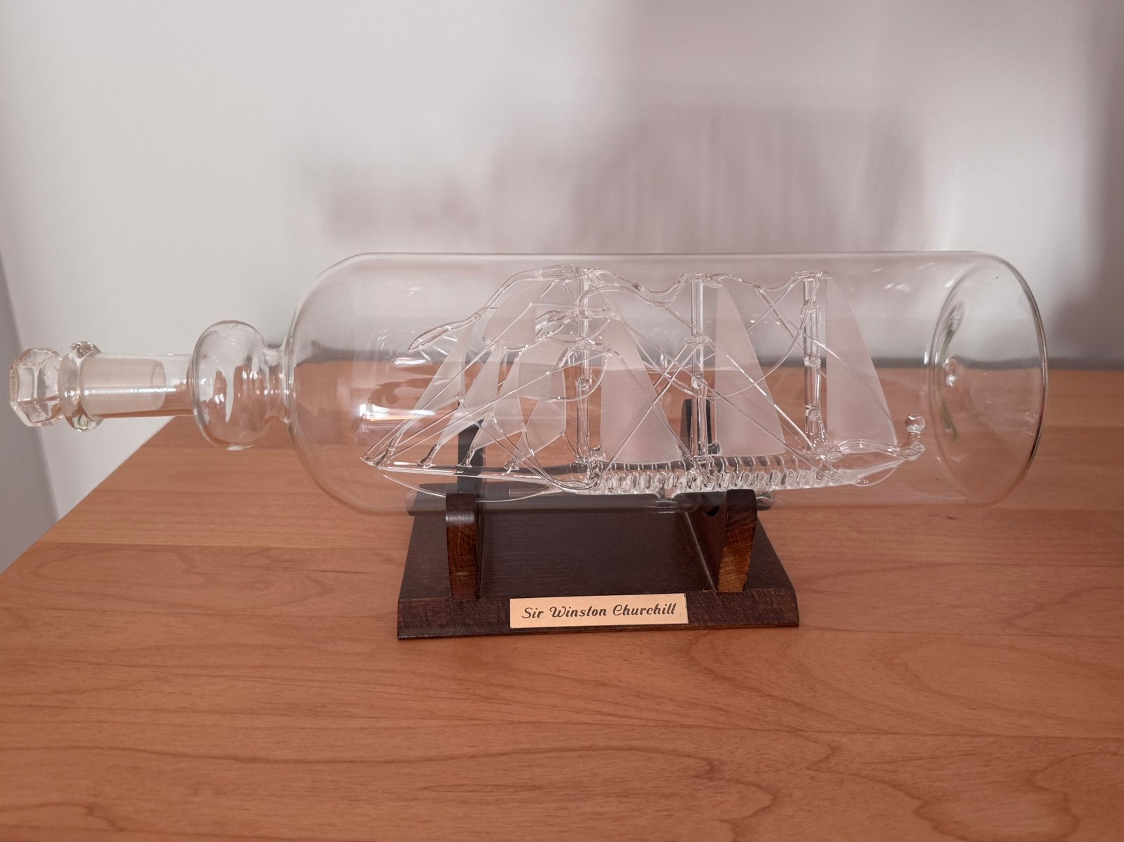 Vintage glazen schip in fles – Sir Winston Churchill, Antiquités & Art, Enlèvement