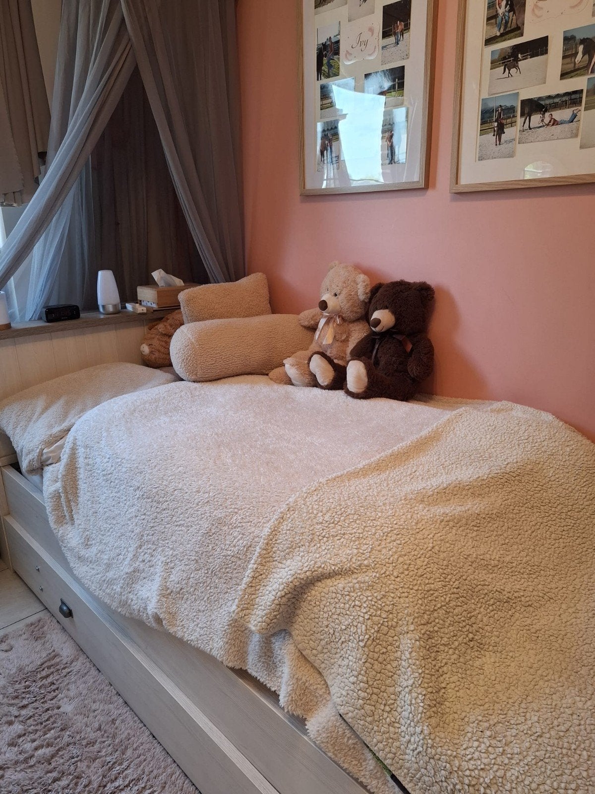 Mooi kinderbed met uitschuifbare bijslaper, 180 cm of meer, Ophalen, Lattenbodem, 100 cm of meer