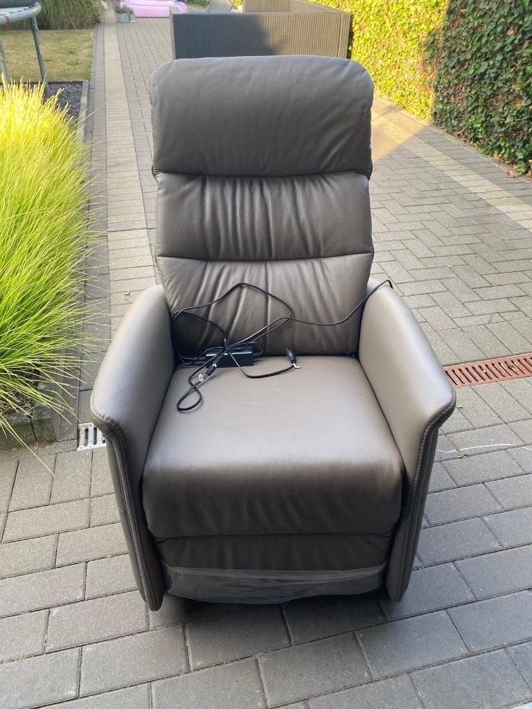 Lederen elektrische relax zetel, Ophalen, Leer, Zo goed als nieuw, Modern