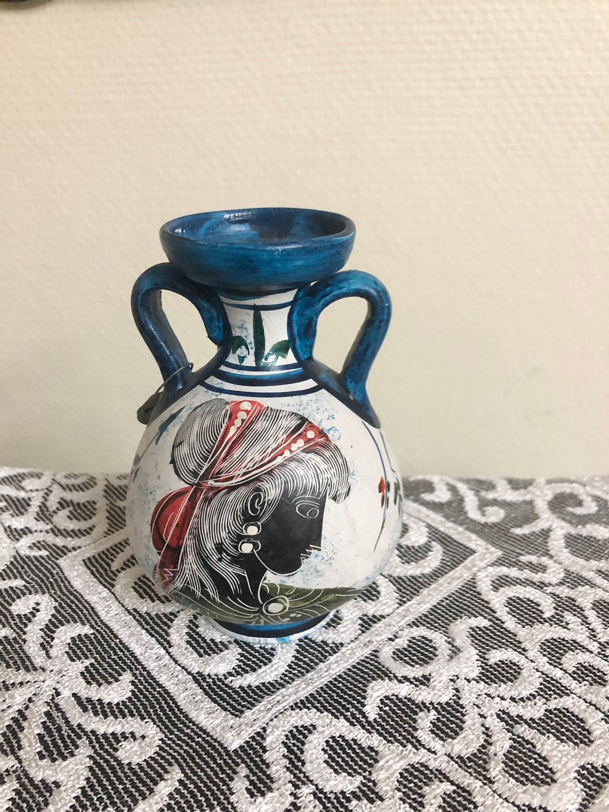 Petit vase amphore grec, céramique peinte à la main, Enlèvement ou Envoi