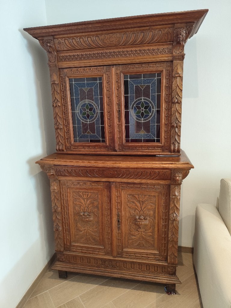 Buffet de Malines ancien en chêne et viraux– fin XIXᵉ siècle, Ophalen