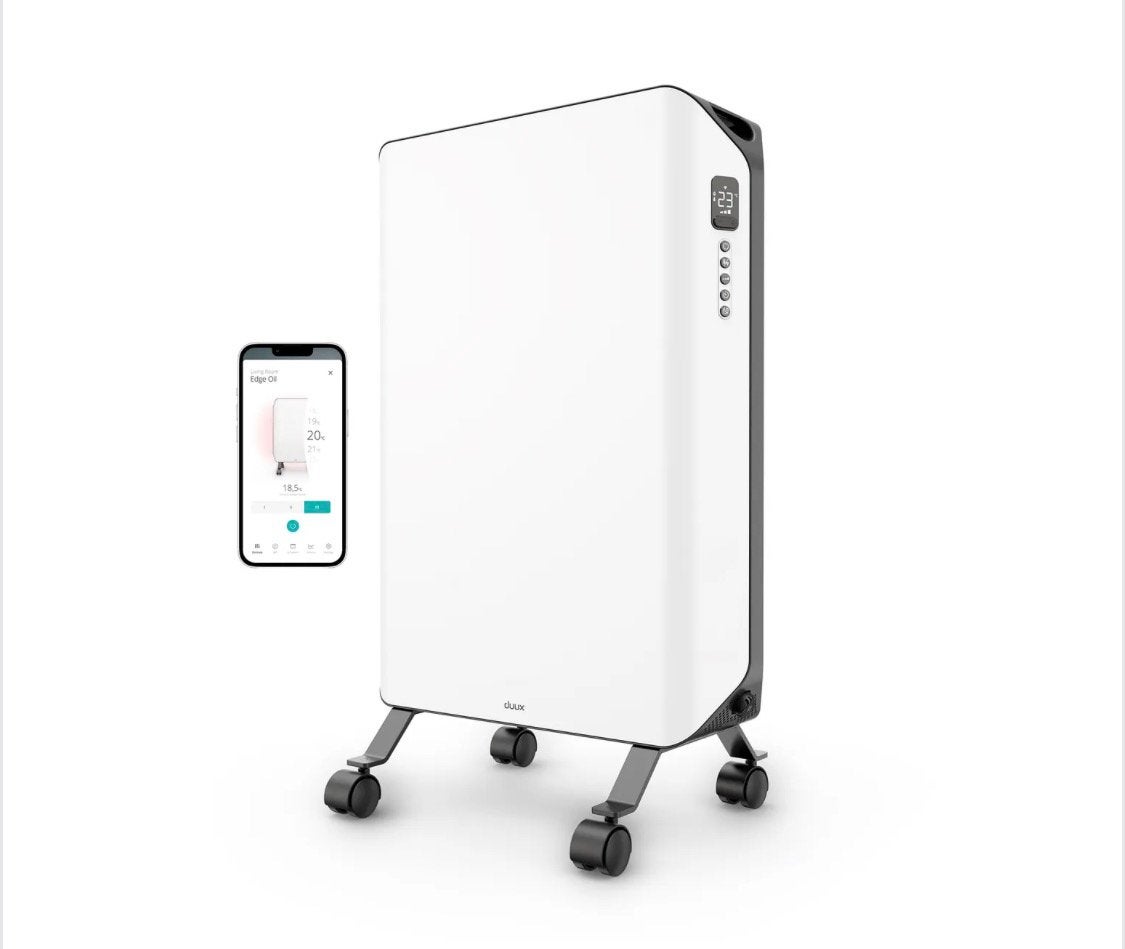 Radiateur bain d'huile Duux Edge 2000W connecté roulettes, 800 watts ou plus, Moins de 60 cm, Comme neuf, Enlèvement