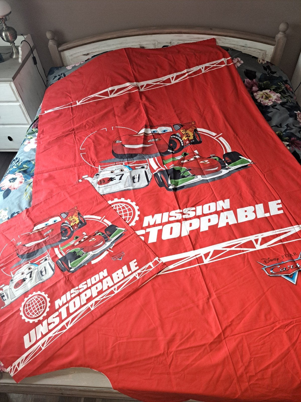 Disney Cars dekbedovertrek met kussensloop, 1 pers, Instopstrook, Ophalen of Verzenden, Zo goed als nieuw, Jongetje