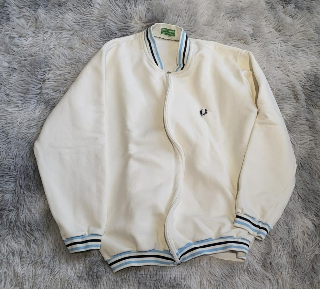Fred Perry Vintage jas uit de jaren 80 - Wit joggingjack - M, Maat 48/50 (M), Wit, Ophalen of Verzenden, Fred Perry
