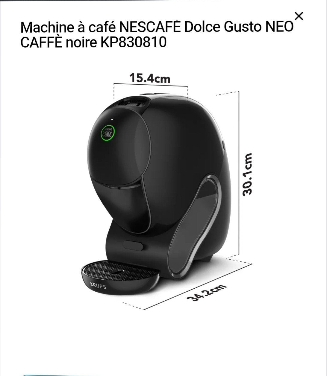 Machine à café Krups Dolce Gusto NEO (NEUVE), Enlèvement