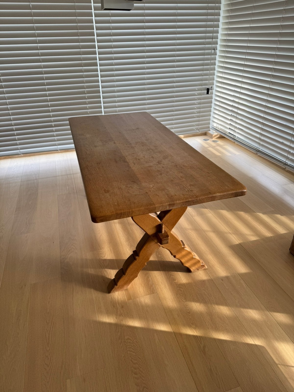 Eiken tafel te geef in 1500 Halle, Huis en Inrichting, Ophalen, Gebruikt, Eikenhout, 50 tot 100 cm