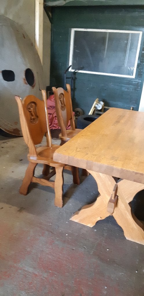 Eiken tafel met Stoelen, Huis en Inrichting, Tafels | Eettafels, Ophalen, Eikenhout