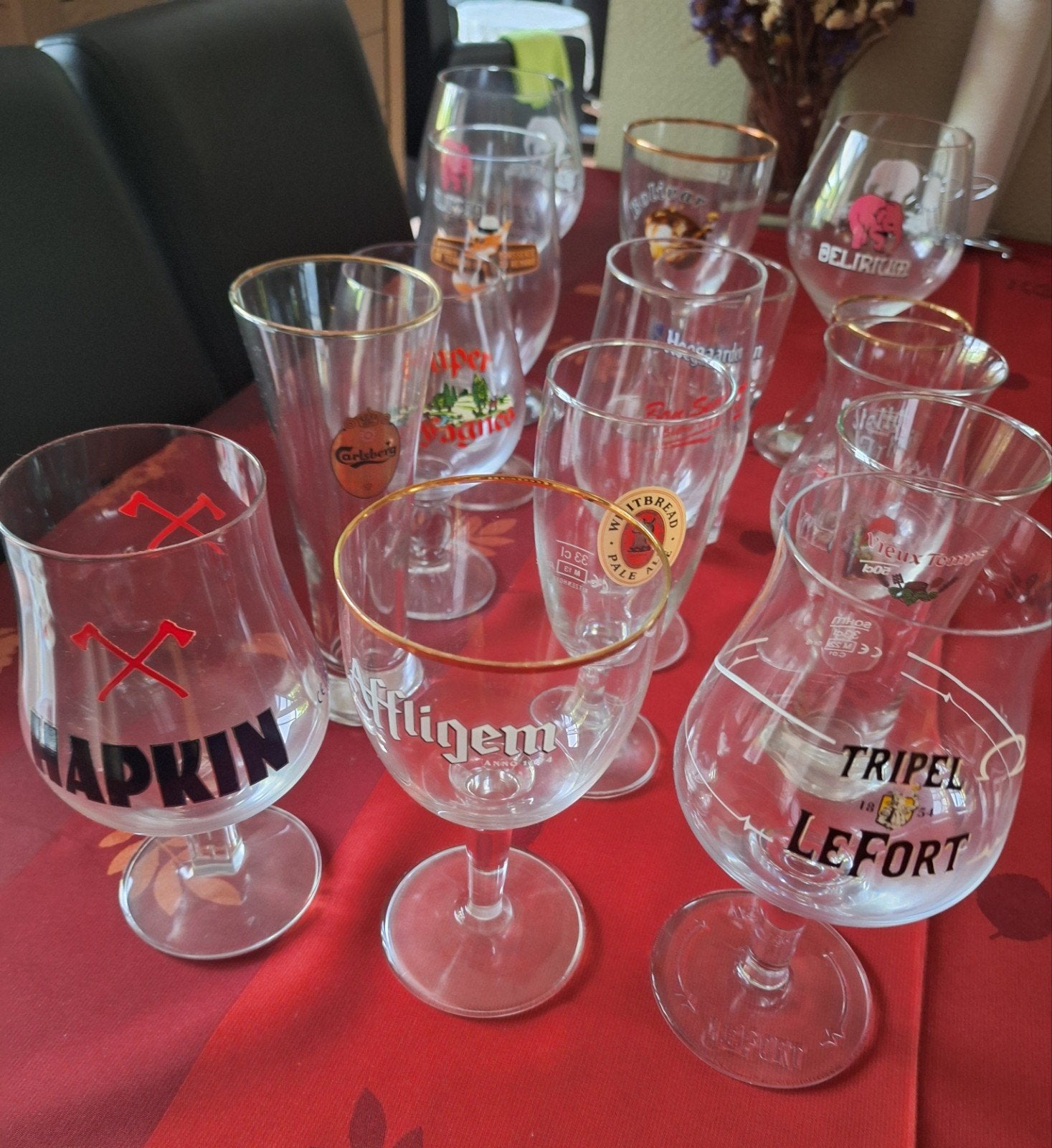 lot de 15 verres à bière spéciaux., Collections, Enlèvement