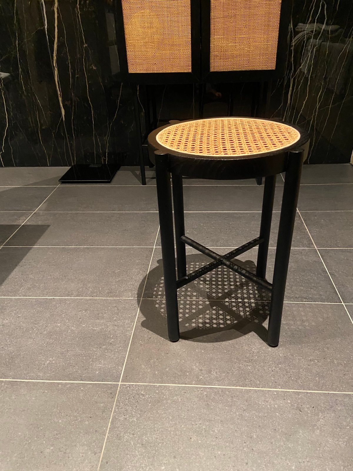 Krukje met webbing HK Living, Huis en Inrichting, Ophalen, Zo goed als nieuw, Hout