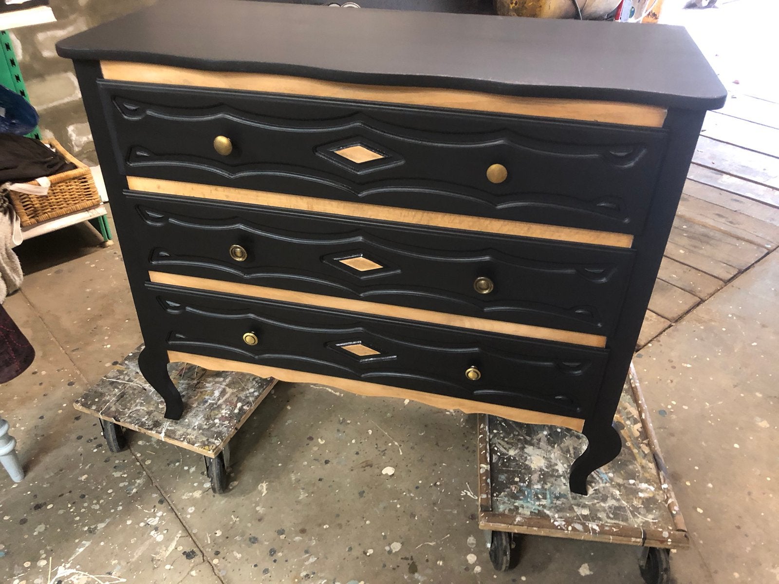 Petite commode 3 tiroirs rénovée., 3 ou 4 tiroirs, Enlèvement, Utilisé