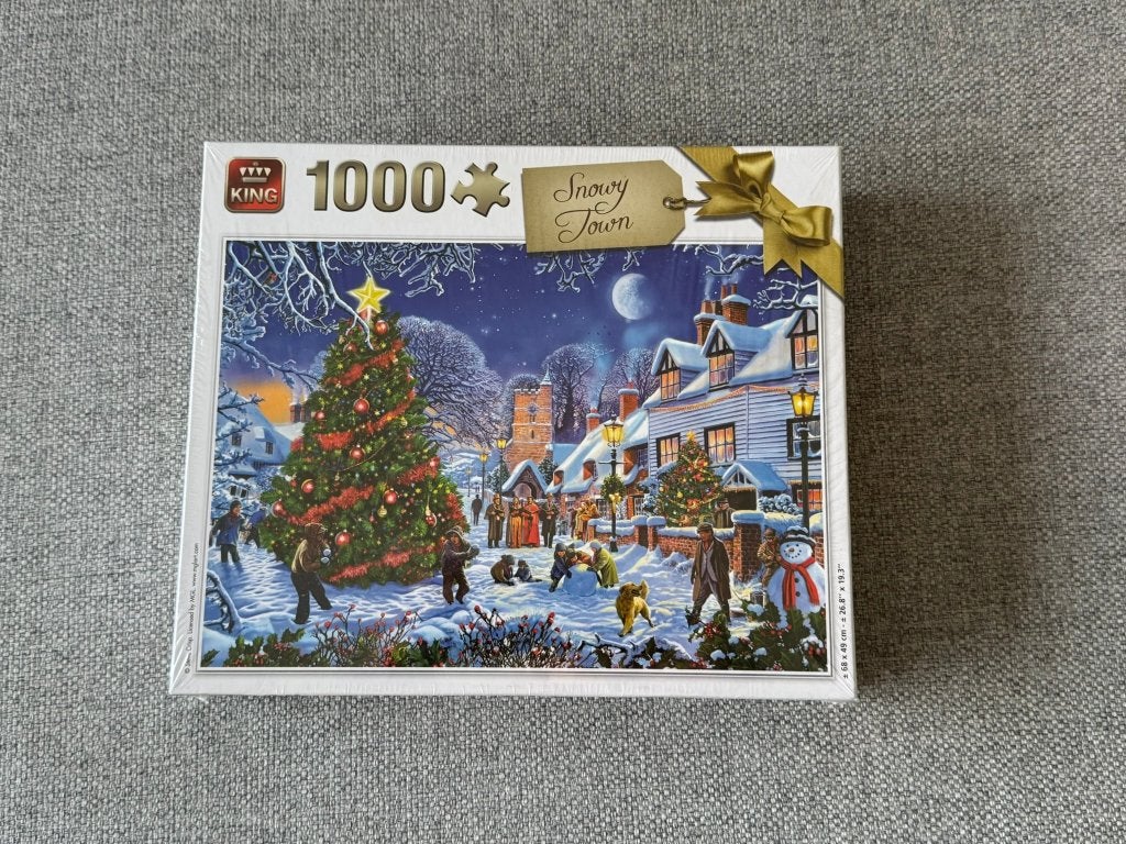 170. Puzzel - King - Snowy town NIEUW, Ophalen of Verzenden, 500 t/m 1500 stukjes, Nieuw, Legpuzzel