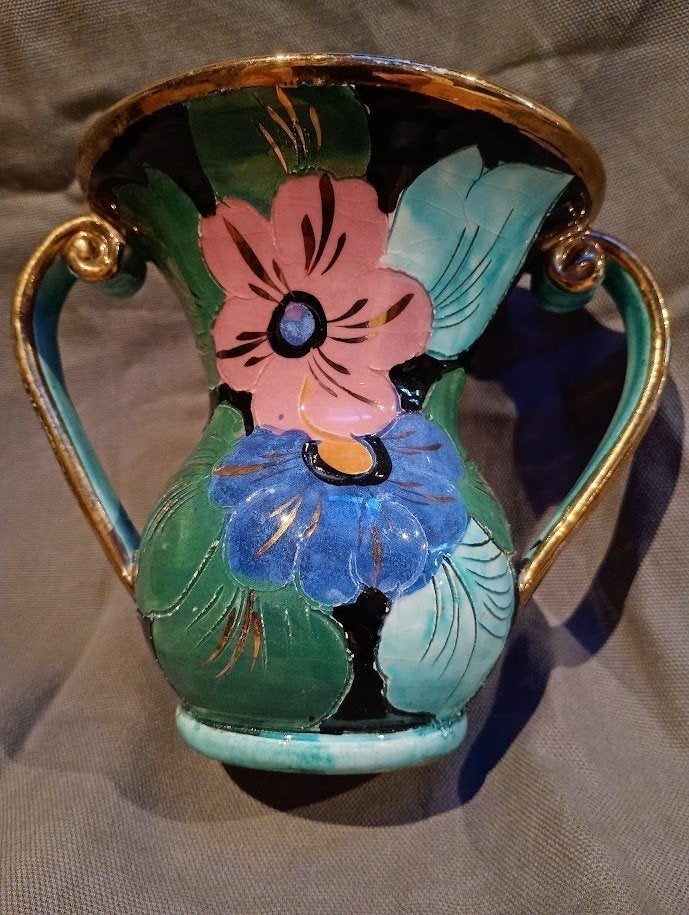 Vase Vallauris français vintage avec oreilles, Enlèvement ou Envoi