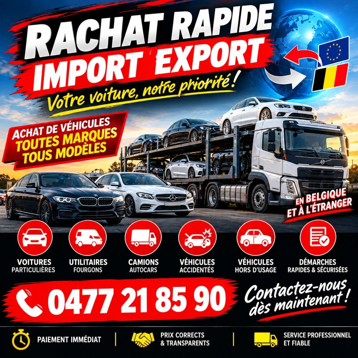 ❗❗ RACHAT VOITURE EN PANNE ACCIDENTÉ IMPORT EXPORT ❗❗, Autos : Divers, Enlèvement ou Envoi