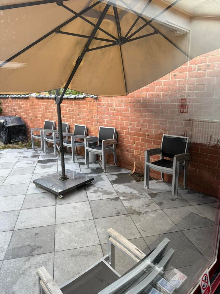 Tafels + stoelen, Tuin en Terras, Ophalen, Zo goed als nieuw