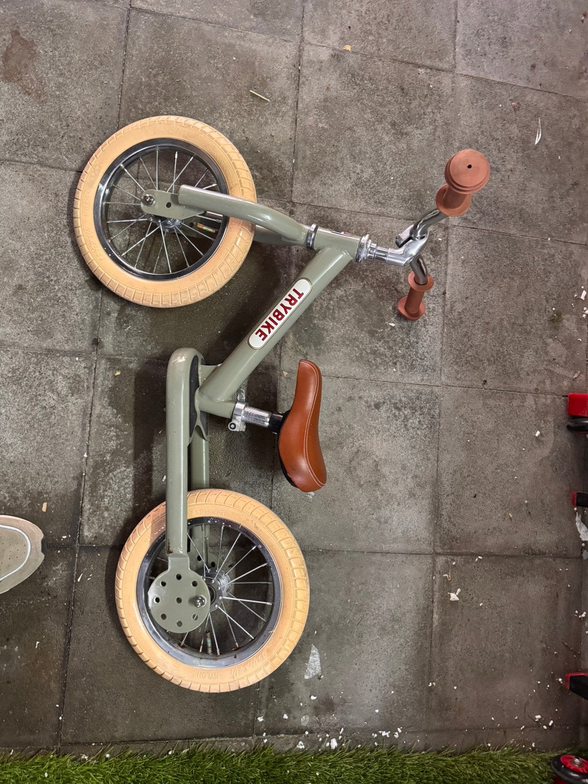 Trybike loopfiets groen met luchtbanden – retro model, Ophalen, Loopfiets