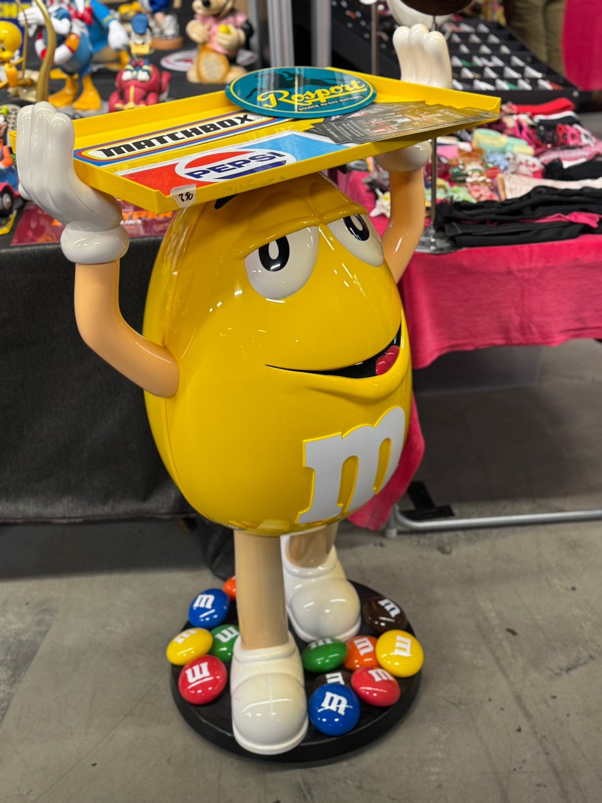 M&M Geel reclame beeld / display, Verzamelen, Ophalen, Reclamebord, Gebruikt, .