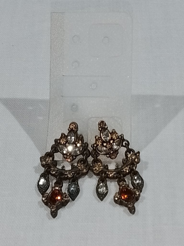Retro Chandelier Oorbellen Met Steentjes – Goud/Brons Look, Bijoux, Sacs & Beauté, Boucles d'oreilles, Enlèvement ou Envoi, Or