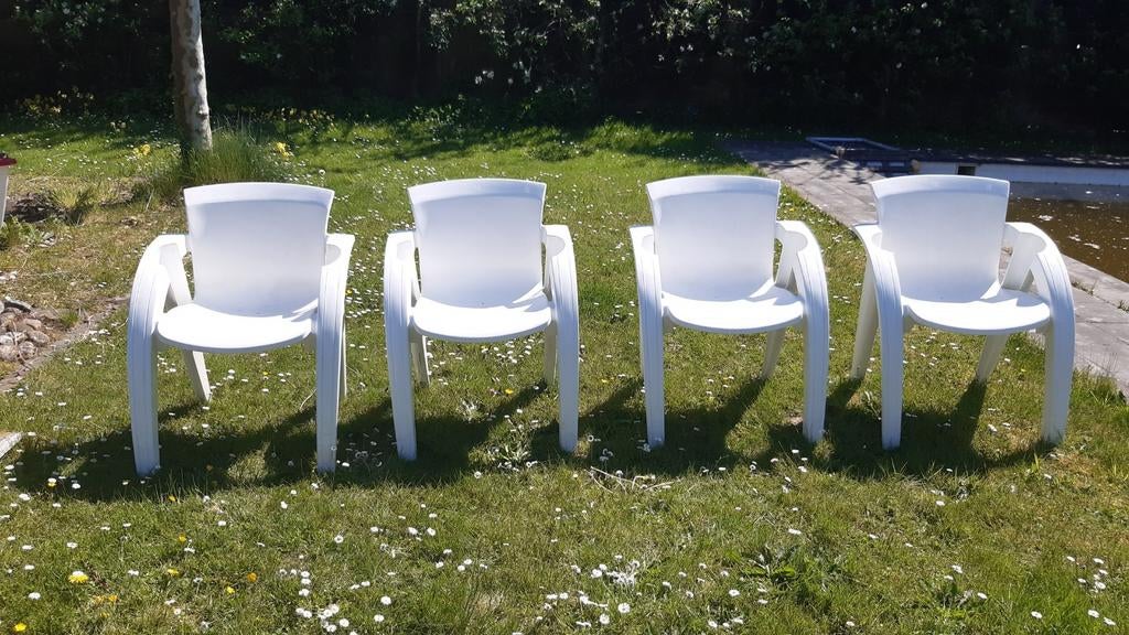 Set van 4 Design Tuinstoelen - Jardin "Lord" (Frog Design), Tuin en Terras, Ophalen, Stapelbaar