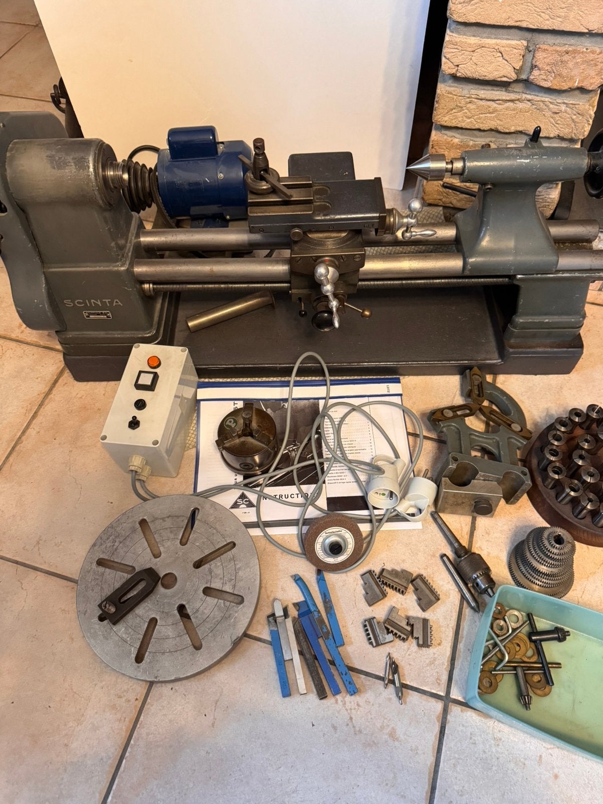 Tour horloger Scinta GD112 A + Accessoires, Bricolage & Construction, Tours, Enlèvement, Utilisé, Tour à métaux, Moins de 500 mm