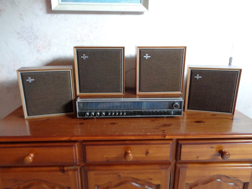 Philips radio amplifier 22 RH 712 + bandopnemer N4414, Ophalen, Gebruikt, Radio